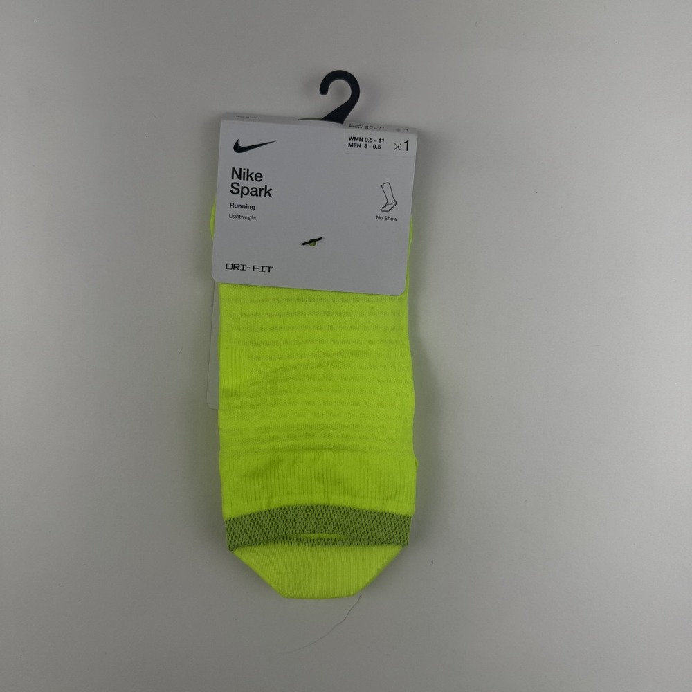 New Womens Nike Spark Lightweight Yellow Running No Show Socks Size 9.5-11